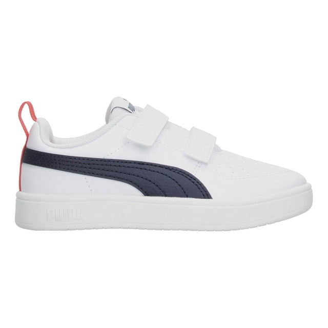 Tenis Niño Puma Rickie V Blanco Casual Urbano Infantil azul marino 17 MX