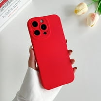Allytechgroup Liquid Silicone Slim Phone Case for Apple iPhone 14 Pro, Ultra Thin Camera Lens Protective Anti-Scratch Shockproof Case Cover for Women Men, Red