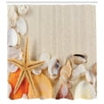 thumbnail image 2 of Ambesonne Romantic Shower Curtain, Seashells Starfish, 69"Wx70"L, Beige Ivory Cream, 2 of 2