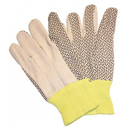 - G & F 7489 12 oz Cotton Canvas Work Gloves coated with PVC Dots on Palm and idex finger, Women\'s size