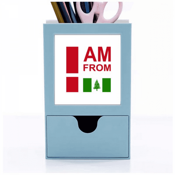 I Am From Norfolk Island Art Deco Fashion Desk Supplies Organizer Pen Holder Card