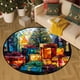 thumbnail image 1 of Adornos navideños, regalos navideños, alfombras navideñas para sala de estar, dormitorio, redondas, para Europa y Estados Unidos, para sofá, mesa de centro, alfombrillas de poliéster de 60 cm., 1 of 7