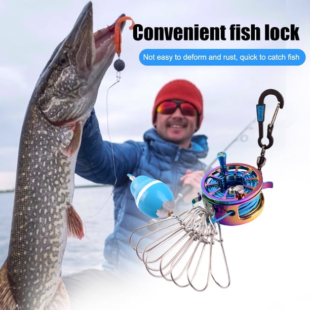Cerradura De Pesca Hebilla de bloqueo de pesca portátil suave con carrete accesorios para exteriores (siete colores) Likrtyny Para Estrenar