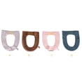 thumbnail image 3 of sweethay Almohadilla para asiento de inodoro, lavable, Color sólido, , con cremallera, para invierno, otoño, para el hogar, Hotel, Closestool, Suministros de limpieza para el hogar Rosa, 3 of 6