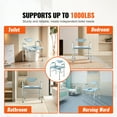 thumbnail image 2 of KFFKFF Portable Toilet Chair, Adult Senior Bedside Commode with Foldable Arms and Detachable Backrest, 5-Stage Height Alteration, 7L Detachable Pail, Simple Assembly, 1000LBS Load Capacity, 2 of 9