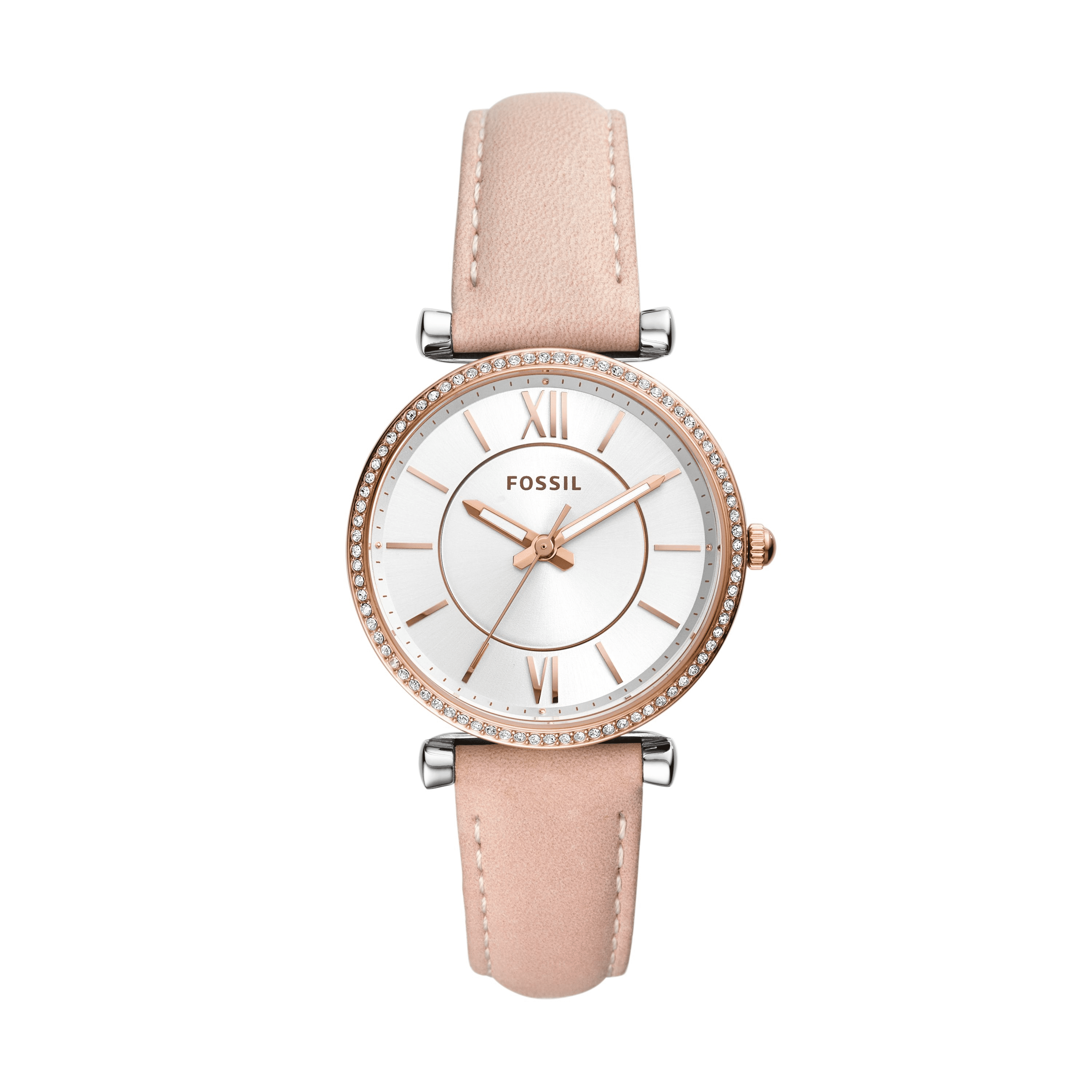 Fossil Women\'s Carlie Mini Three-Hand Blush and Rose Gold Leather Watch Fossil Watches Fossil Es4429 Fossil Carlie Mini Three-hand  main image 3