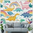 thumbnail image 4 of Orinice Dinosaurs Rainbows Tapestry Wall Hanging Unique Style Graphic Tapestries Art for Home Decor Living Room Bedroom Apartment Farmhouse Dorm 50x40inch, 4 of 6