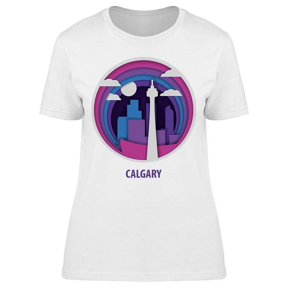 Creative Paper Landscape Calgary T-Shirt Women -Image by Shutterstock, Female XX-Large
