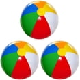 thumbnail image 1 of Pelota de playa [paquete de 3] Pelotas de playa inflables para niños - Juguetes de playa para niños y niños pequeños, juegos de piscina, actividades de verano al aire libre - Color arcoíris clásico Ormromra JQWJ003, 1 of 8