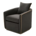 thumbnail image 4 of Leumius Swivel Accent Chair, Upholstered Club Chair Barrel Sofa Chair for Living Room, Reading Corner and Small Spaces, Dark Grey, 4 of 9