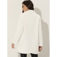 thumbnail image 4 of Abrigo de Invierno con Solapa para Mujer con Bolsillos Chaqueta de Invierno blanco M, 4 of 5