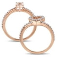 thumbnail image 4 of Everly Women's Morganite 10k Rose Gold Bridal Set, 4 of 7