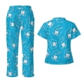 thumbnail image 2 of Yspwyqan Scrubs for Women Set, 2 Piece V-Neck Short Sleeve Scrub Top & Straight Leg Pants, Stretchy Breathable Cute Tooth Medical Uniforms with 6 Pockets for Nurse, Size S, 2 of 7