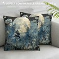 thumbnail image 3 of Patifu Moon Flowers Graphic Decorative Cushion Throw Pillow Cover for Home Couch Living Room Sofa Short Plush - 1PC Printed on Both Sides 24x24in, 3 of 5