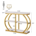 thumbnail image 5 of Fnova 41.3" Industrial Console Table, 3-Tier Entryway Table with Arched Metal Frame, Storage Shelves, Easy Assembly, for Living Room, Hallway, 5 of 15