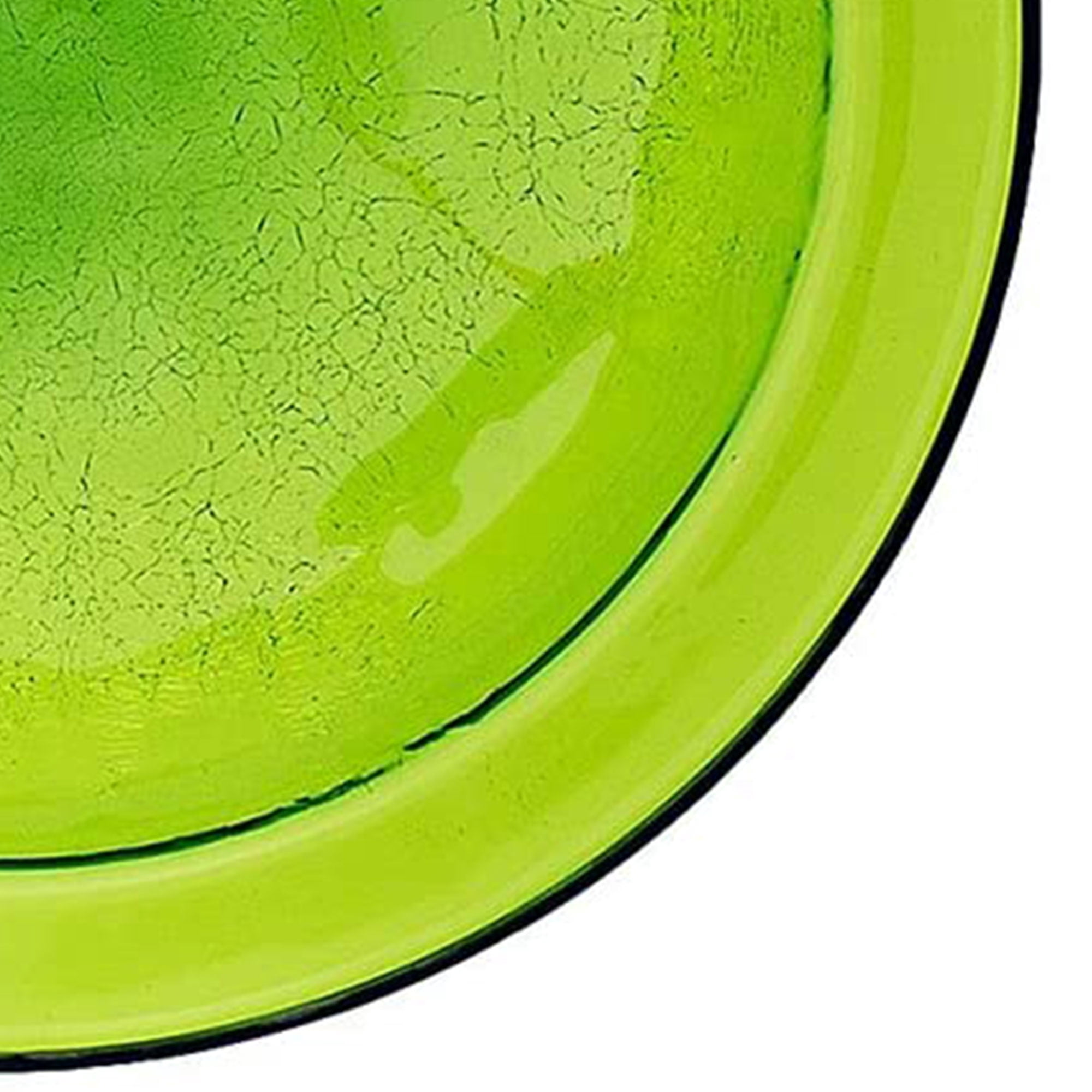 Achla Designs 12 In Crackle Glass Bowl and Birdbath Yard Decoration, Green