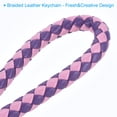 thumbnail image 4 of Uxcell Braided Leather Keychain with Stainless Steel Key Ring Sleeve, PU Woven Wristlet Lanyard, Purple Pink 2 Pack, 4 of 5