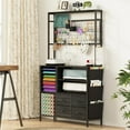 thumbnail image 4 of Organization and Storage Cabinet Compatible with Cricut Machine Large Craft Table with Fabric Drawers Charging Station Vinyl Roll Holder for Home Craft Workstation Room (Charcoal Black), 4 of 14