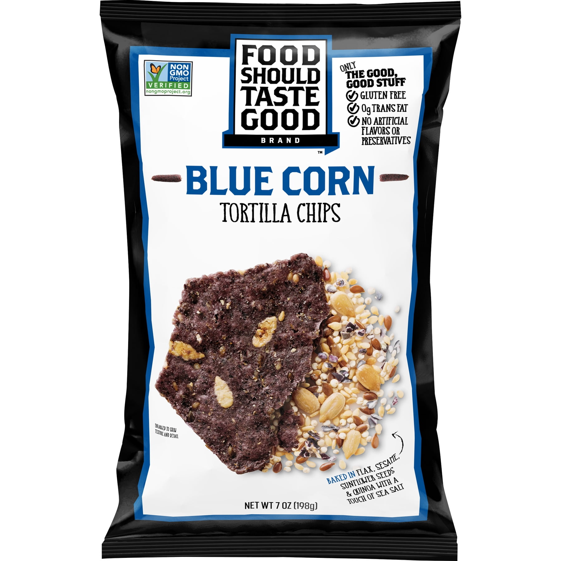 Food Should Taste Good Blue Corn Tortilla Chips, 7 Oz.
