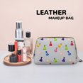 thumbnail image 4 of Colourful Chocolate Candy Print Makeup Bag, Large Capacity Travel Cosmetic Bag for Women Girls- Travel Toiletry Bag Leather Portable Waterproof Makeup Case Organizer with Handle, 4 of 4