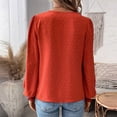 thumbnail image 6 of HAJWOH Womens Tops Dot Boho Long Sleeve Shirts V Neck Casual Chiffon Blouses Flowy Lace Hem Cute Clothing Trendy 2026, 6 of 6