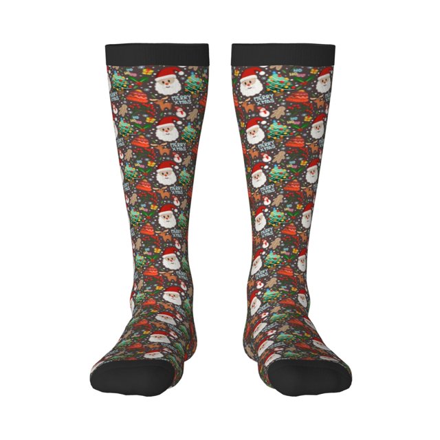 Balery Merry Christmas Calcetines novedosos Calcetines deportivos Calcetines hasta la rodilla Calcetines de algodón Calcetines originales y geniales