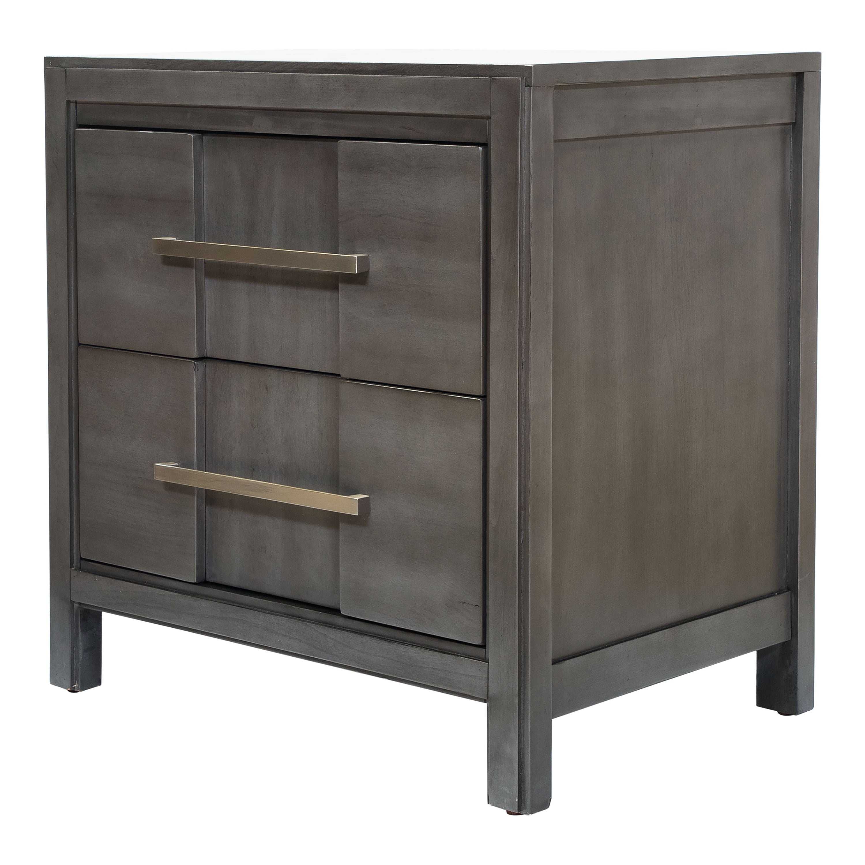 Furniture of America Lowell 2-Drawer Wood Gray Nightstand