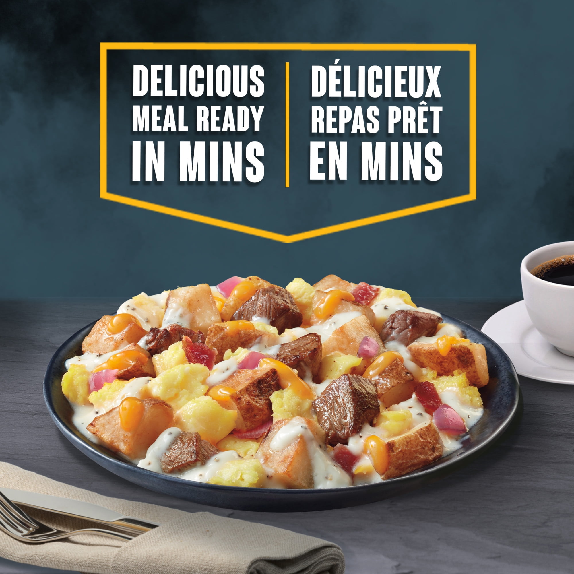 CRAVE All Day Breakfast Steak 'N Eggs with Roasted Potatoes, Frozen, 255g