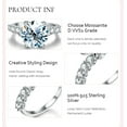 thumbnail image 4 of 5ct Moissanite Diamond Rings 925 Sterling Silver Engagement Rings Anniversary Promise Wedding Rings for Women with Certificate, 4 of 8