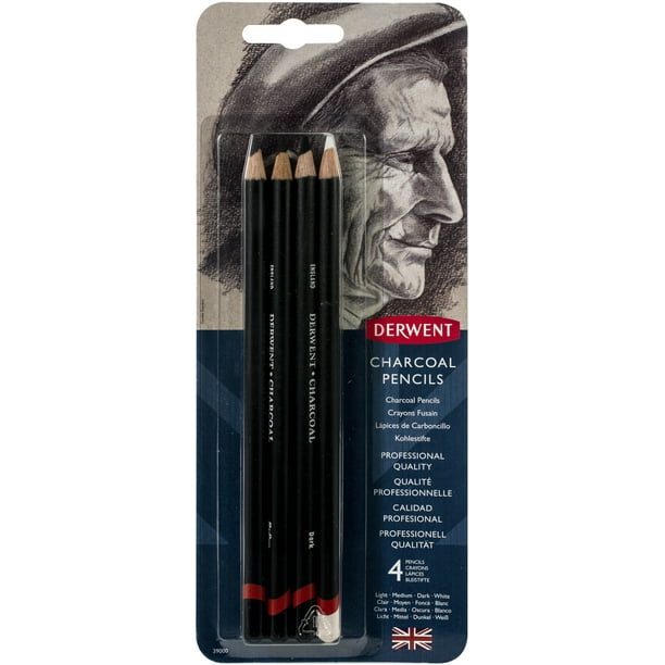 Derwent Charcoal Pencils, Pack, 4 Count (39000)