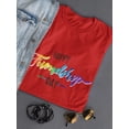 thumbnail image 3 of Friendship Day Rainbow Text Shaped T-Shirt Women -Image by Shutterstock, Female 3X-Large, 3 of 4