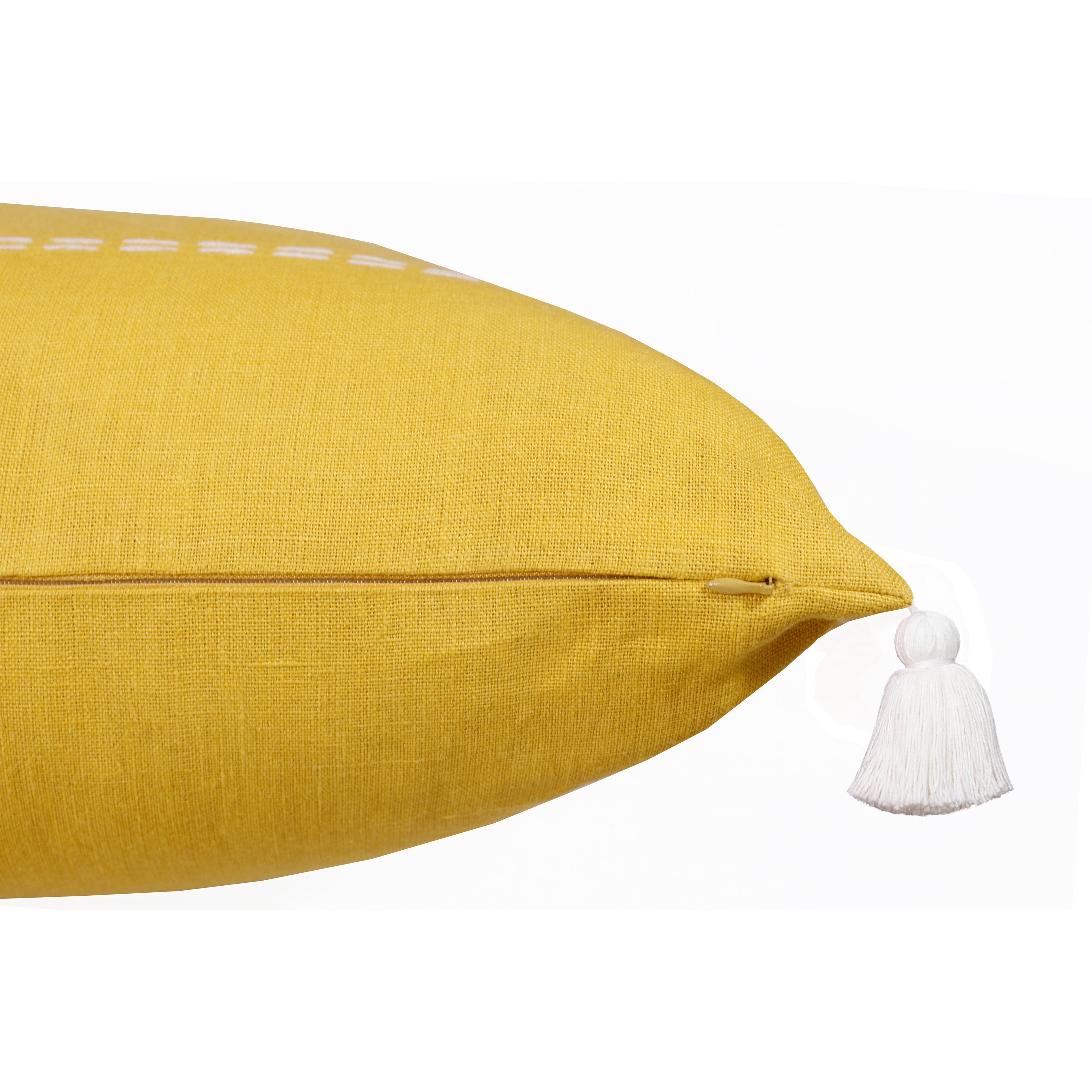 Harlow Hill Faye 20" x 20" Mustard Striped Linen Adult Decorative Throw Pillow Cover
