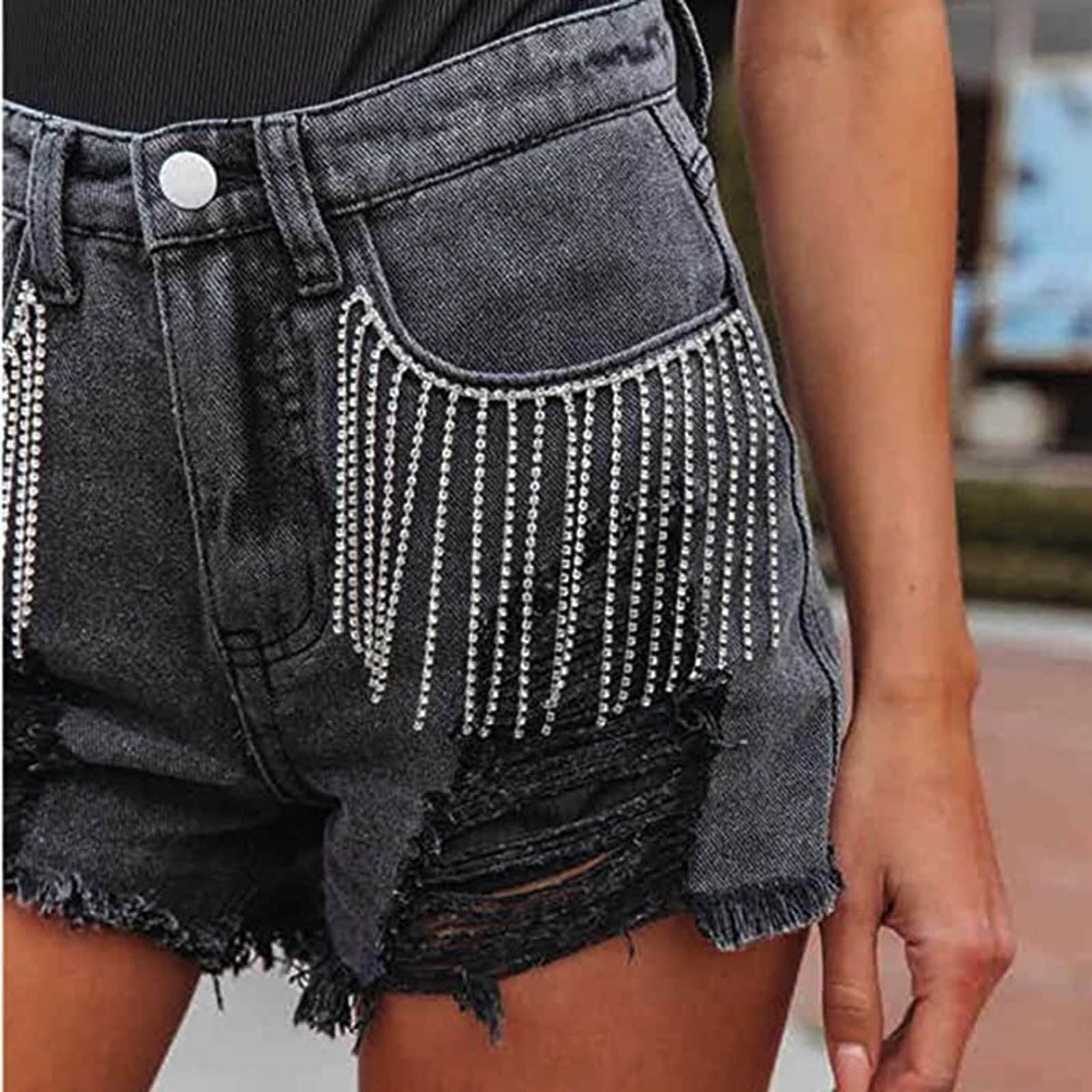 DBFBDTU Women Summer Loose Denim Shorts Wide Leg High Waist