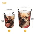 thumbnail image 3 of Naloa Panier à Linge Rond Imprimé Fleurs Rouges Vintage Chihuahua, Rangement de Jouets pour Chambre d'Enfants, Rangement de Jouets-Moyen, 3 of 6