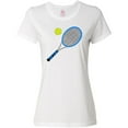 thumbnail image 3 of Inktastic Blue Tennis Racket and Ball Women's T-Shirt, 3 of 5