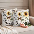 thumbnail image 2 of Farmhouse Country Pillow Covers 2 Pack Sunflower Butterflies You Are My Sunshine Pillowcase Waterproof Outdoor Throw Pillow Cover for Patio Garden Square Cushion 16”x16”, 2 of 9
