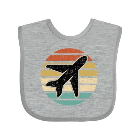 

Inktastic Airplane Pilot Vintage Sunset Gift Baby Boy or Baby Girl Bib