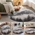 thumbnail image 6 of National Parks 3ft Area Rug, Canadian Smokey Mountain Cliff Idyllic Washable Non-Slip Small Round Rugs for Entryway Bedroom Kitchen, Soft Circle Carpet for Dining Room, Playroom Nursery Rug, 6 of 9