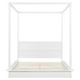 thumbnail image 6 of Newest Queen Size Wood LED Canopy Bed ,Canopy Platform bed With Support Slats, No Box Spring Needed, White, 6 of 9