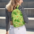 thumbnail image 5 of Lsque Green Avocado Pattern Canvas Daypack, Durable Backpack, High-quality Versatile Backpack,Vintage Compact Backpack-Medium, 5 of 6