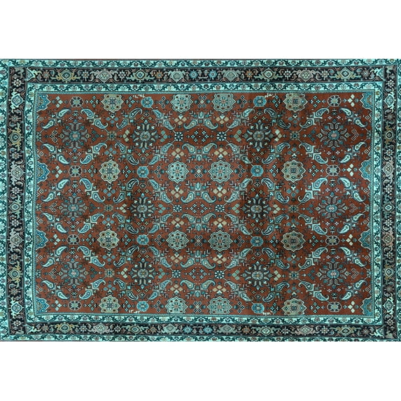 Ahgly Company Indoor Rectangle Persian Light Blue Traditional Area Rugs, 8' x 12'