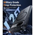 thumbnail image 2 of KOMI for Google Pixel 8A Case: Support Magnetic Charging Frosted Translucent Back Protective Phone Cover - Matte Military Grade Full Protection Drop Proof Shockproof Tough Cases - 6.1 inch (Black), 2 of 5
