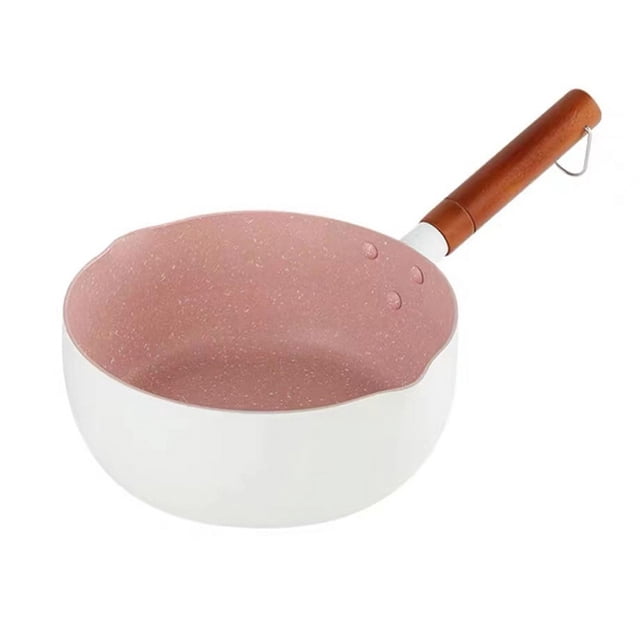 Cacerola japonesa antiadherente para sopa, fideos y leche, color blanco, 18 cm