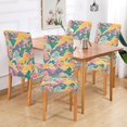 thumbnail image 2 of Yayeee 2 Pack Dining Chair Covers Stretch Parson Chairs Slipcovers Seat Protector, Yellow Floral Wave, 2 of 6