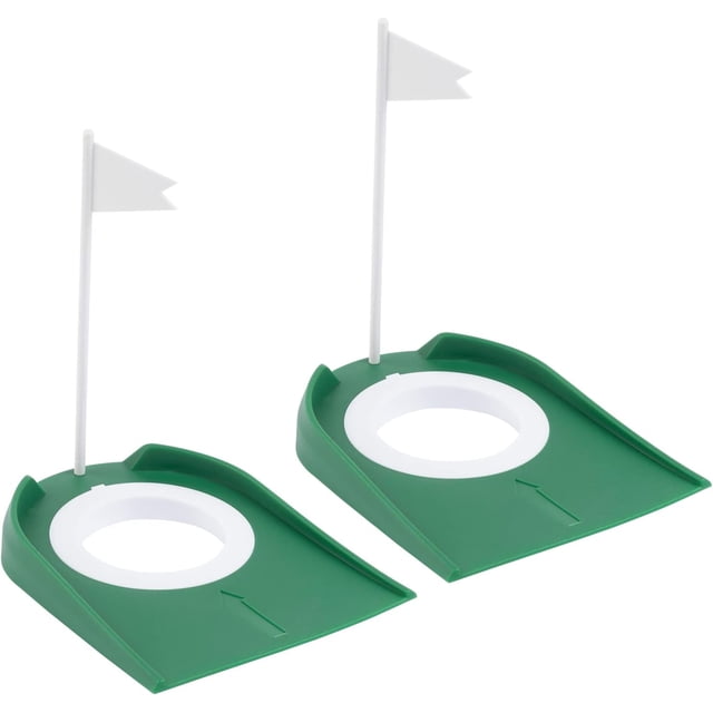 ORUYROP 2 Pack Golf Putting Cup Indoor Practice Training Aids, Indoor Outdoor Golf Putting Hole Putter Regulation Cup