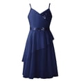 thumbnail image 2 of MSemis Kids Girls Solid Color Lyrical Dance Dress Sleeveless Leotard Skirt, 2 of 6