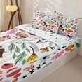 thumbnail image 3 of Erosebridal Cartoon Cow Zipper Queen Comforter Set with Fitted Sheet and 2 Pillowcases,Garden Foliage Print Zipper Bedding Set,Black White Green,Reversible, 3 of 6