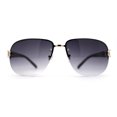 thumbnail image 2 of Womens Classic 90s Rimless Jewel Chain Arm Round Wrap Sunglasses Gold Smoke, 2 of 4