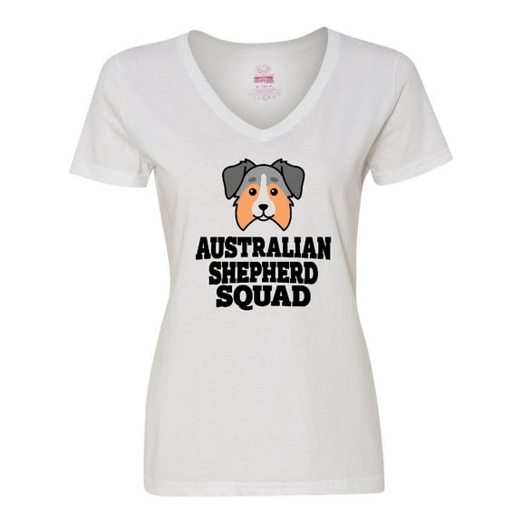 Inktastic Dog Australian Shepherd Squad Women's V-Neck T-Shirt