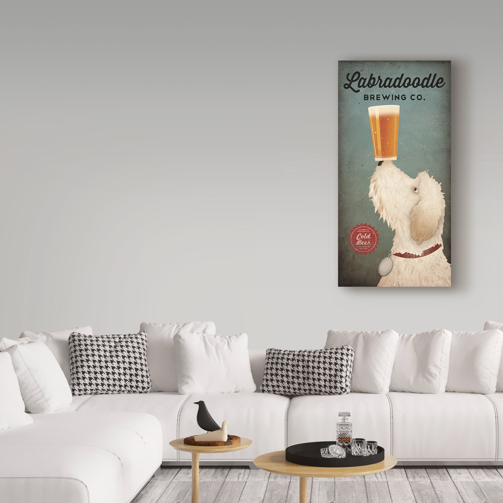 Trademark Fine Art 'Labrdoodle Brewing' Canvas Art by Ryan Fowler